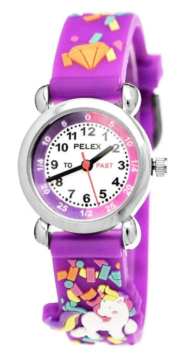 PELEX Pelex Unicorn Children's 3D Watch in Purple Strap