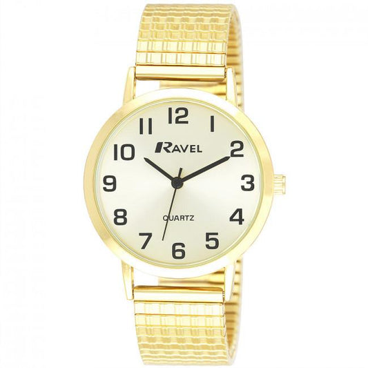 R0201.11.1S Ravel Mens Basic Slimline Soft Comfort Fit Expander Bracelet Wrist Watch R0201.11.1s