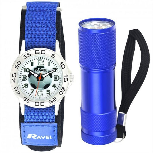 RAVEL R4402 RAVEL FOOTBALL KIDS WATCH & TORCH SET