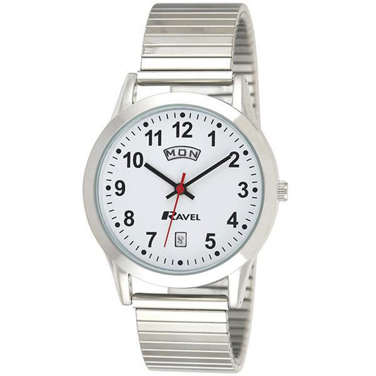 Ravel Ravel Mens Stainless Steel Day/Date Expandable Bracelet Strap Watch R0706.20.1EX