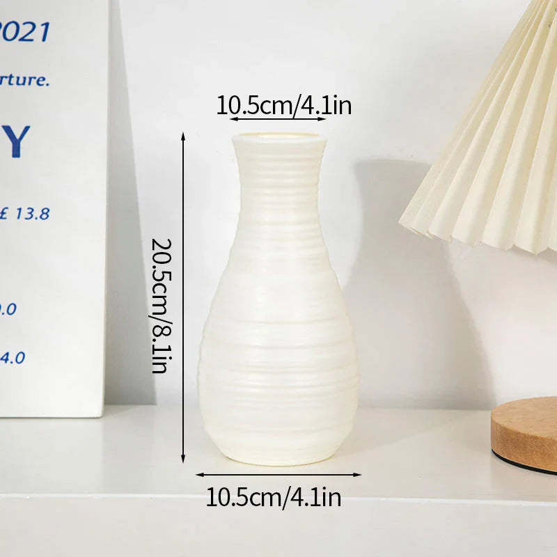 1PC Plastic Spiral White Vase Hydroponic Pot