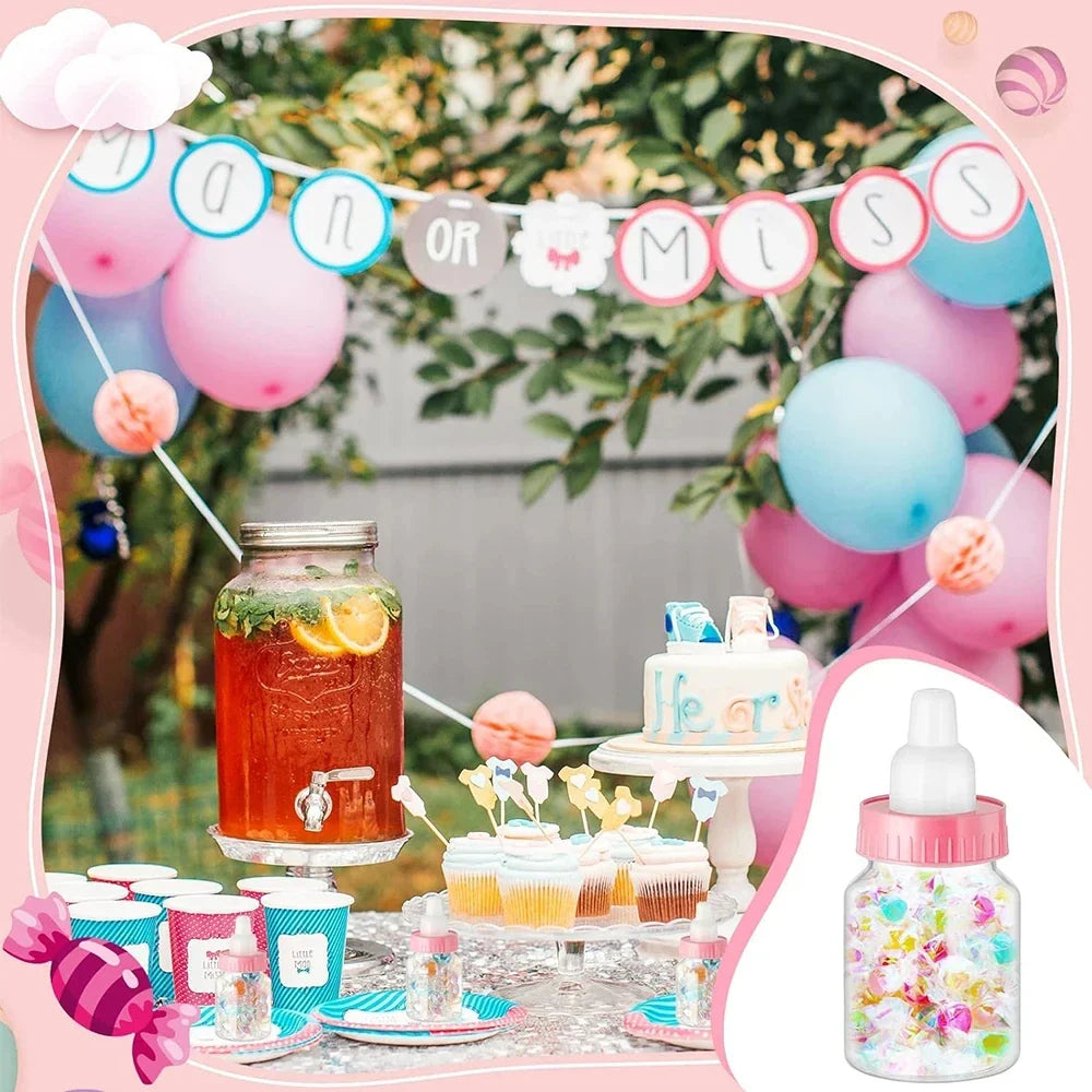 Mini Baby Bottle Party Favors 12 Pack - Food-Grade Plastic