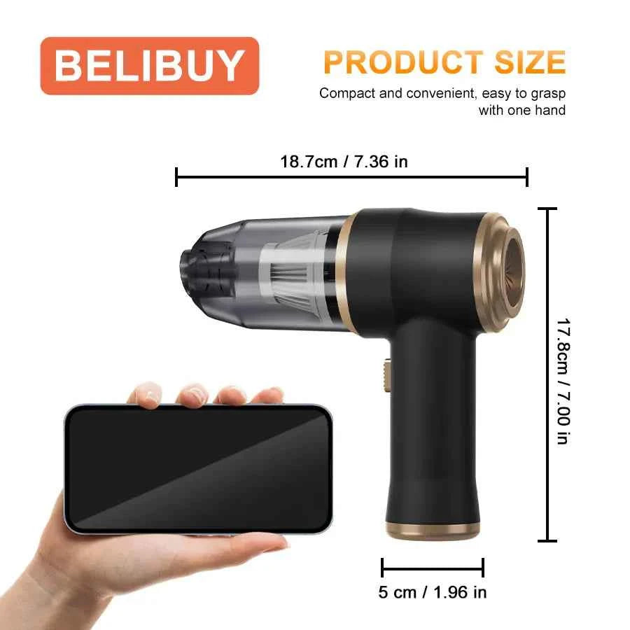 BELIBUY Portable Wireless Cleaner Air Gun Car Wash Supplies Powerful Vacuum Cleaner