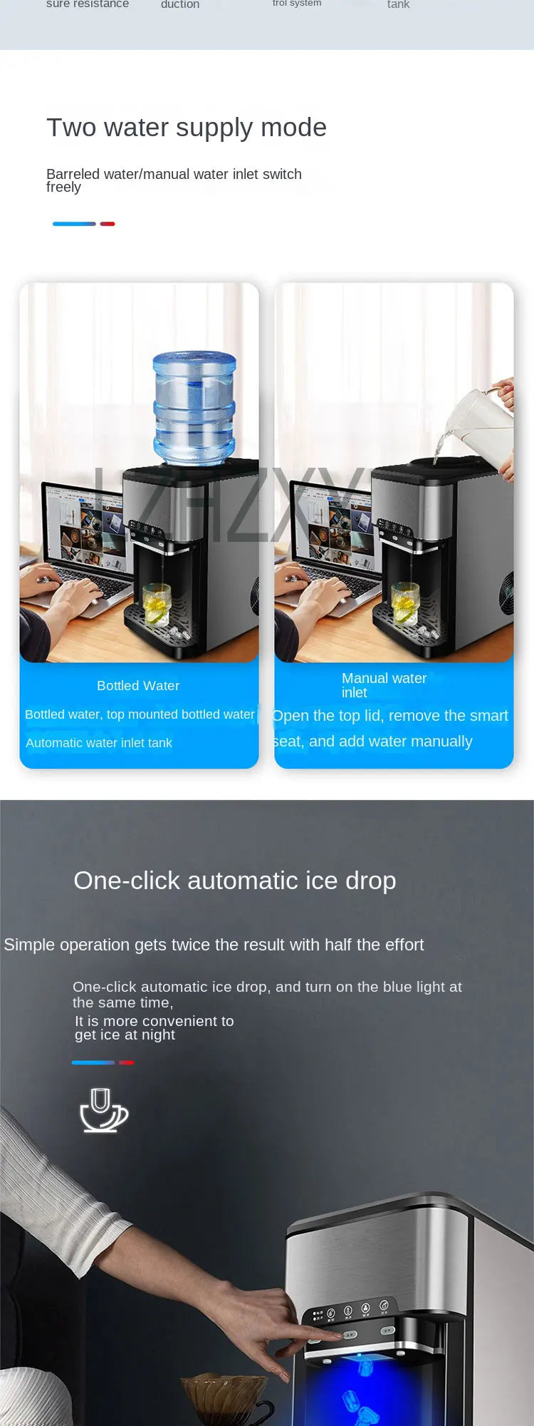 Drinking Water Ice Maker 48lbs Daily Ice Cube Makers Stainless Steel Ice Makers Countertop Tabletop Ice Maker Machine