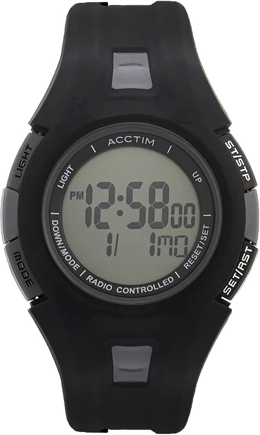 Acctim Acctim 'Alarme' Radio Controlled Watch Black Digital Sports Watch 60297