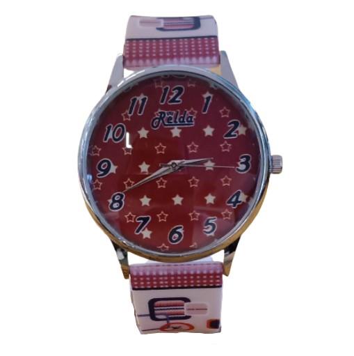 Relda Relda Ladies Analogue Brown Star Silicone Strap Watch REL98