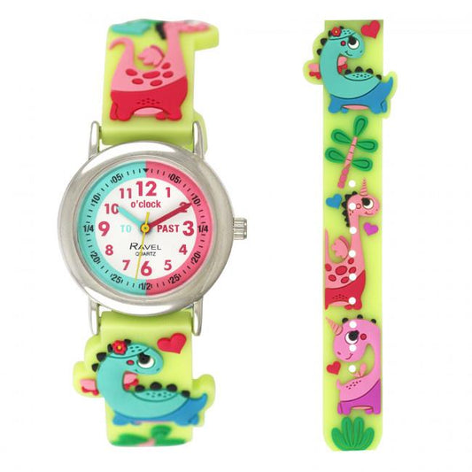 Ravel Ravel Children Girls 3D Cartoon Time Teacher Watch Dino R1513.94