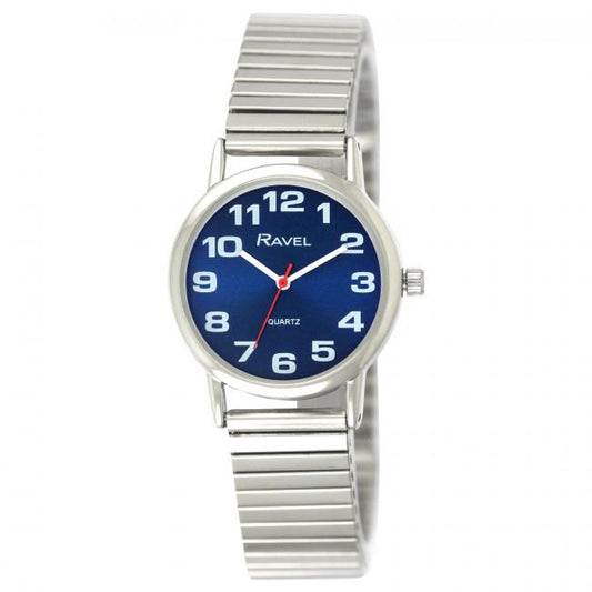 Ravel Ravel Ladies Blue Dial Silver Expander Bracelet Watch R0208.46.2