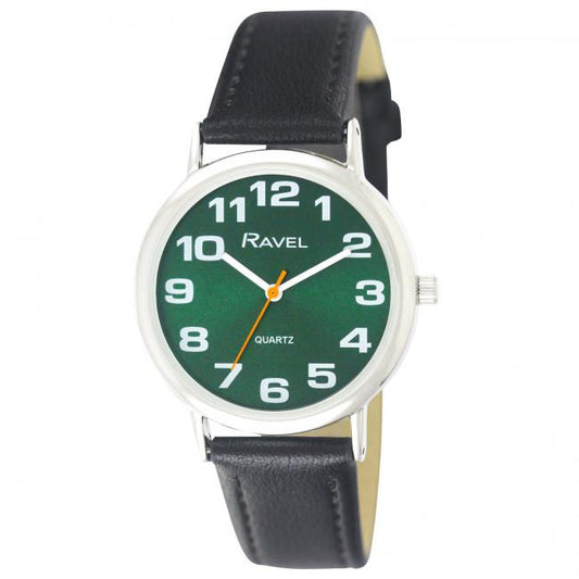 Ravel Ravel Unisex Classic Green Dial Black Strap Watch R0105.48.1