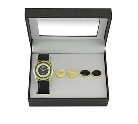 Time Design Time Design Gents Gold Analogue Watch & Two Pair Of Cufflinks TDX0713G30