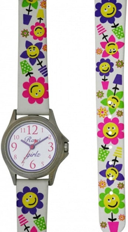 Ravel Ravel Girls Wrist Watch White Dial Colorful Plastic Strap R1514.13