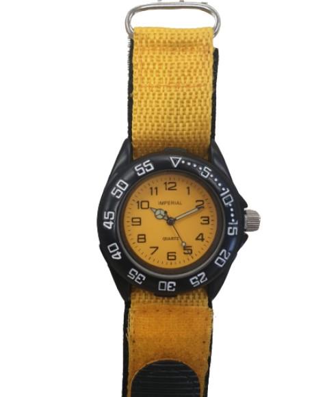 Imperial Imperial Kid's Girls & Boys Yellow Big Dial with Velcro Strap Easy Fasten Watch IMP430Y CLEARANCE NEEDS RE-BATTERY