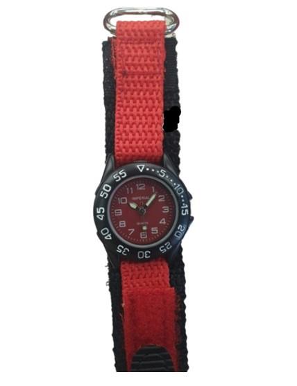 Imperial Imperial Kid's Girls & Boys Red Mini Dial with Velcro Strap Easy Fasten Watch IMP428R CLEARANCE NEEDS RE-BATTERY