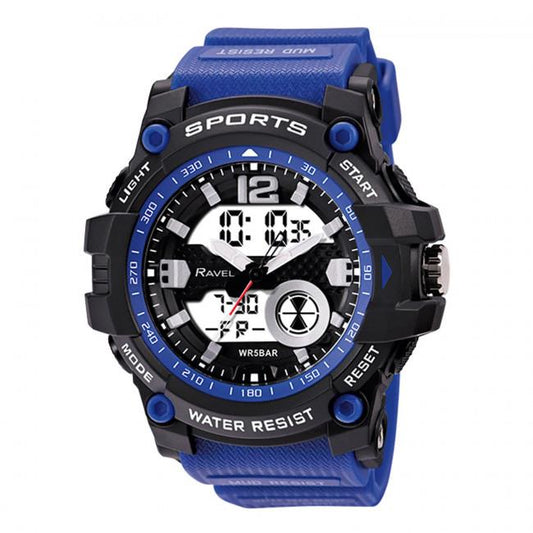 Ravel Ravel Adults Ana-Digi Dual time 5ATM Sports Cobalt Blue Digital Watch RDT.2E