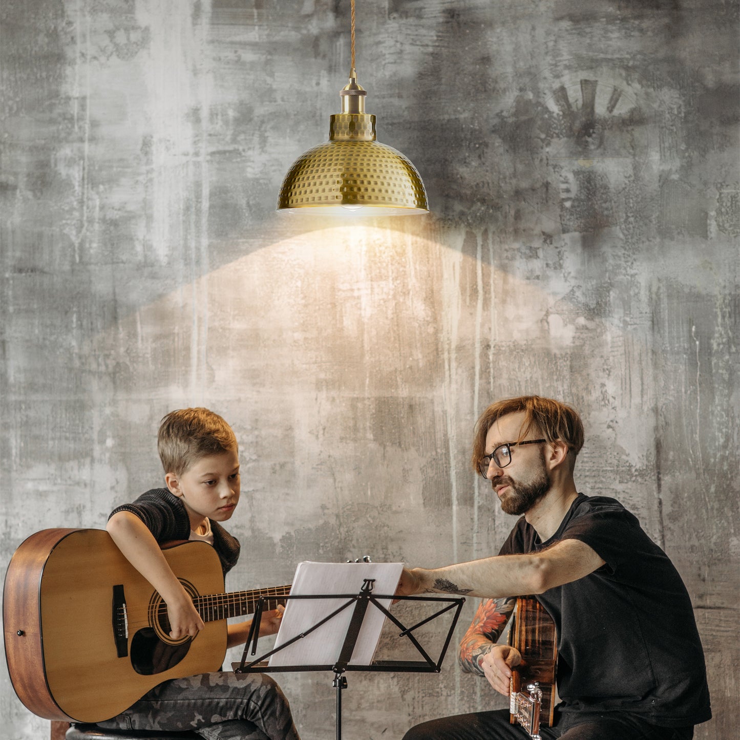 2 Pack Vintage Industrial Yellow Brass Ceiling Pendant Light Metal Shade Hanging Lamp