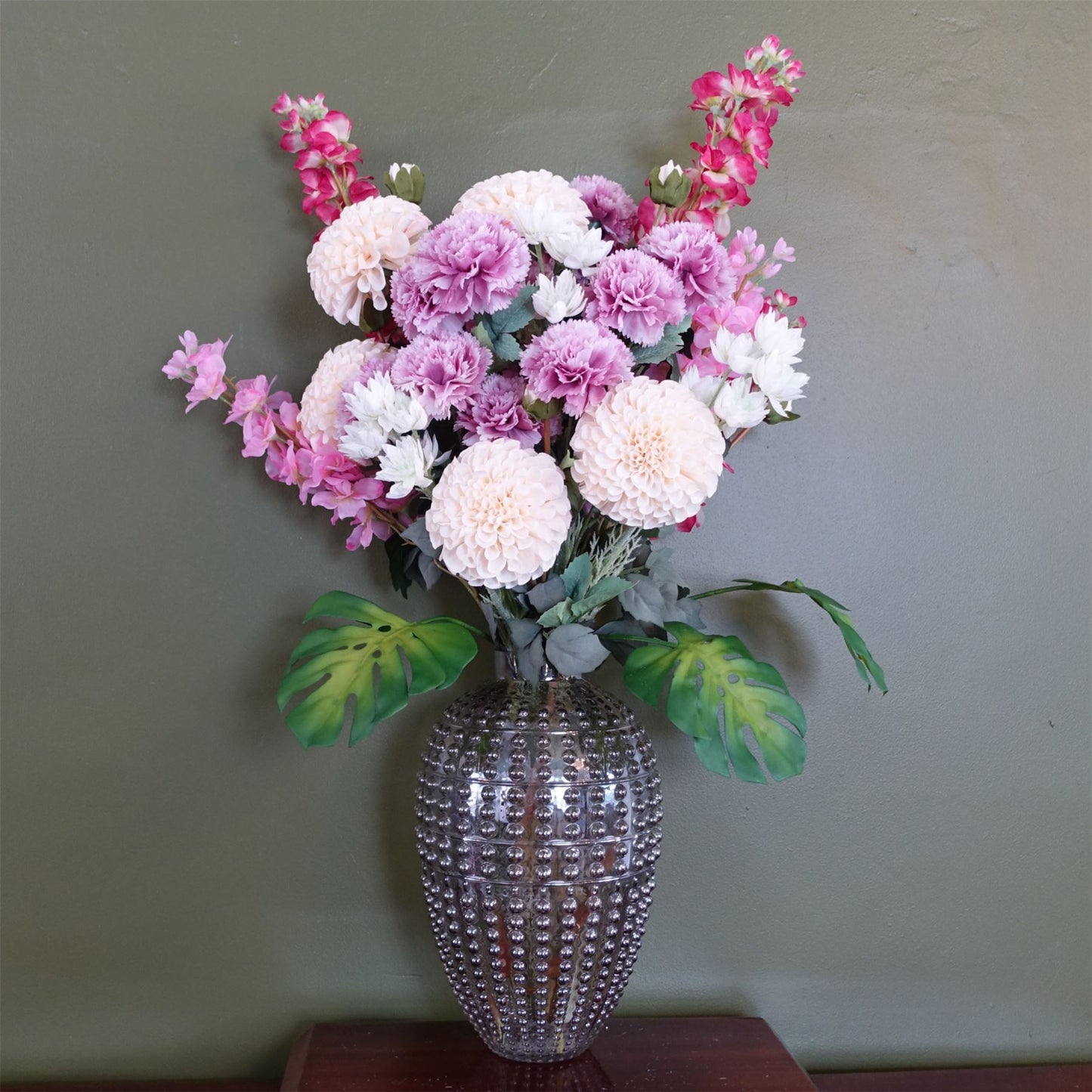 75cm Dahlia Artificial Flowers Tropical Blossom Bubble Vase