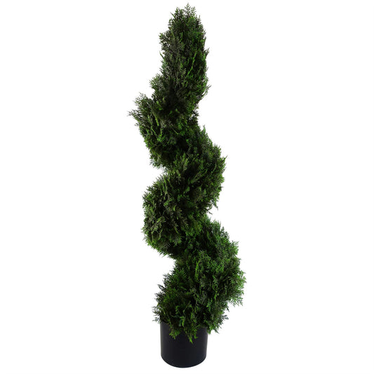 Leaf 120cm Sprial Cedar Tree Artificial Topiary Green 120cm