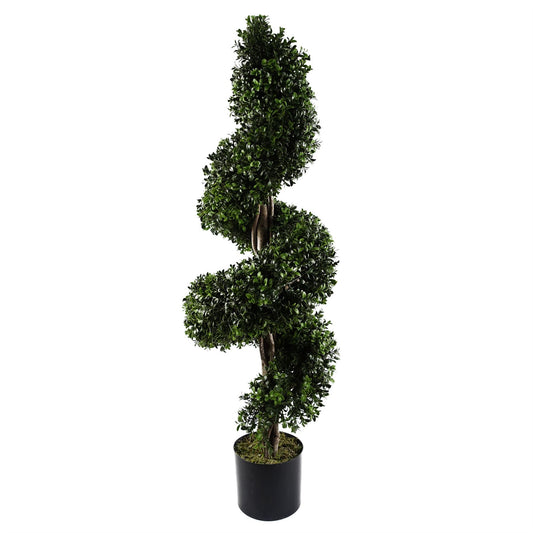 Leaf 120cm Sprial Buxus Artificial Tree UV Resistant Outdoor Topiary Green 120cm