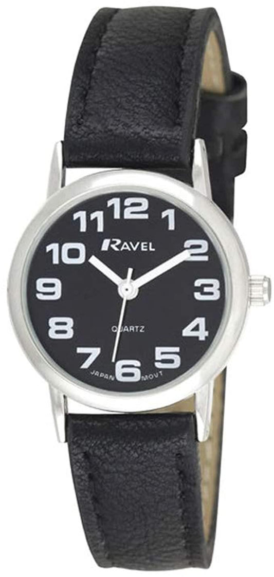 Ravel Ravel Ladies Basic Black Dial Black Leather Strap Watch R0105.07.2A