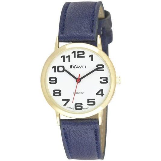 Ravel Ravel Mens Basic White Dial Blue Leather Strap Watch R0105.26.1A