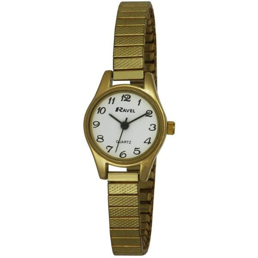 RAVEL Ravel Ladies Cocktail White Dial with Gold Expander Watch R0207.01.2