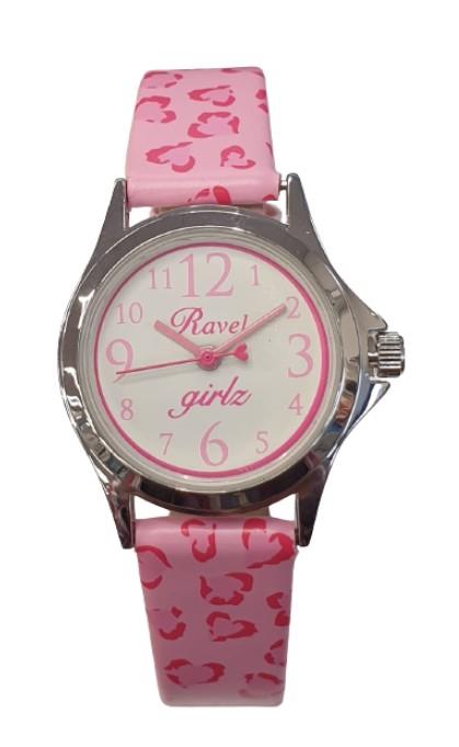 Ravel Ravel Analogue Girls White Dial Red Heart Print Design Strap Watch R1514.12