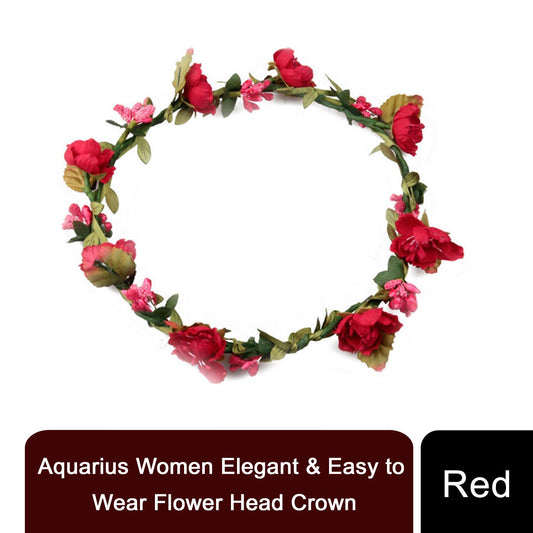 Aquarius Aquarius Women Elegant & Easy to Wear Flower Head Crown Red Crown Red
