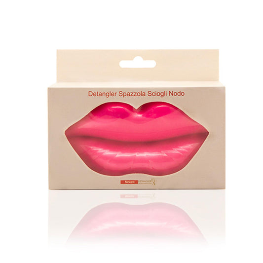 Aquarius Portable Lip Shape Detangling Hair Brush Massage Comb with Mirror - Rose Pink Pink