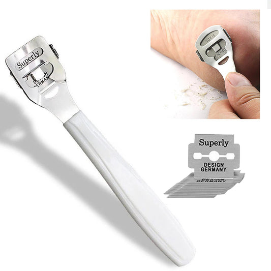 Aquarius Pedicure Kit For Feet With 10 Blades, Beauty Professionals Tool, Foot Treatment Clear