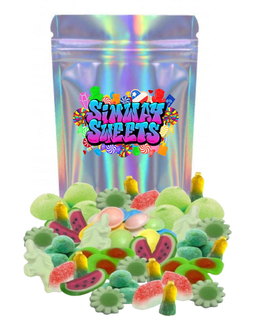 Simway Sweets 1kg Green Pick n Mix Sweets Assortment Baby Shower Candy