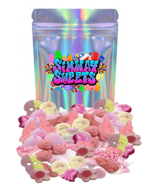 Simway Sweets 1kg Pink Pick n Mix Sweets Assortment Baby Shower Candy