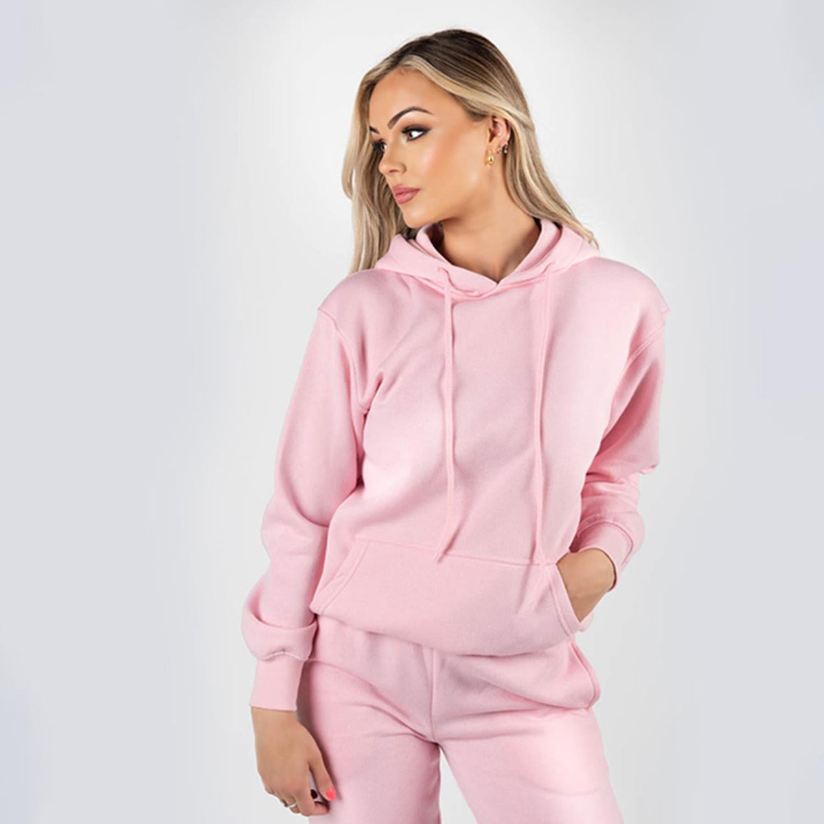 Wellworth Women's Loungewear Hoodie & Jogger 2pcs Set, Baby Blue or Baby Pink