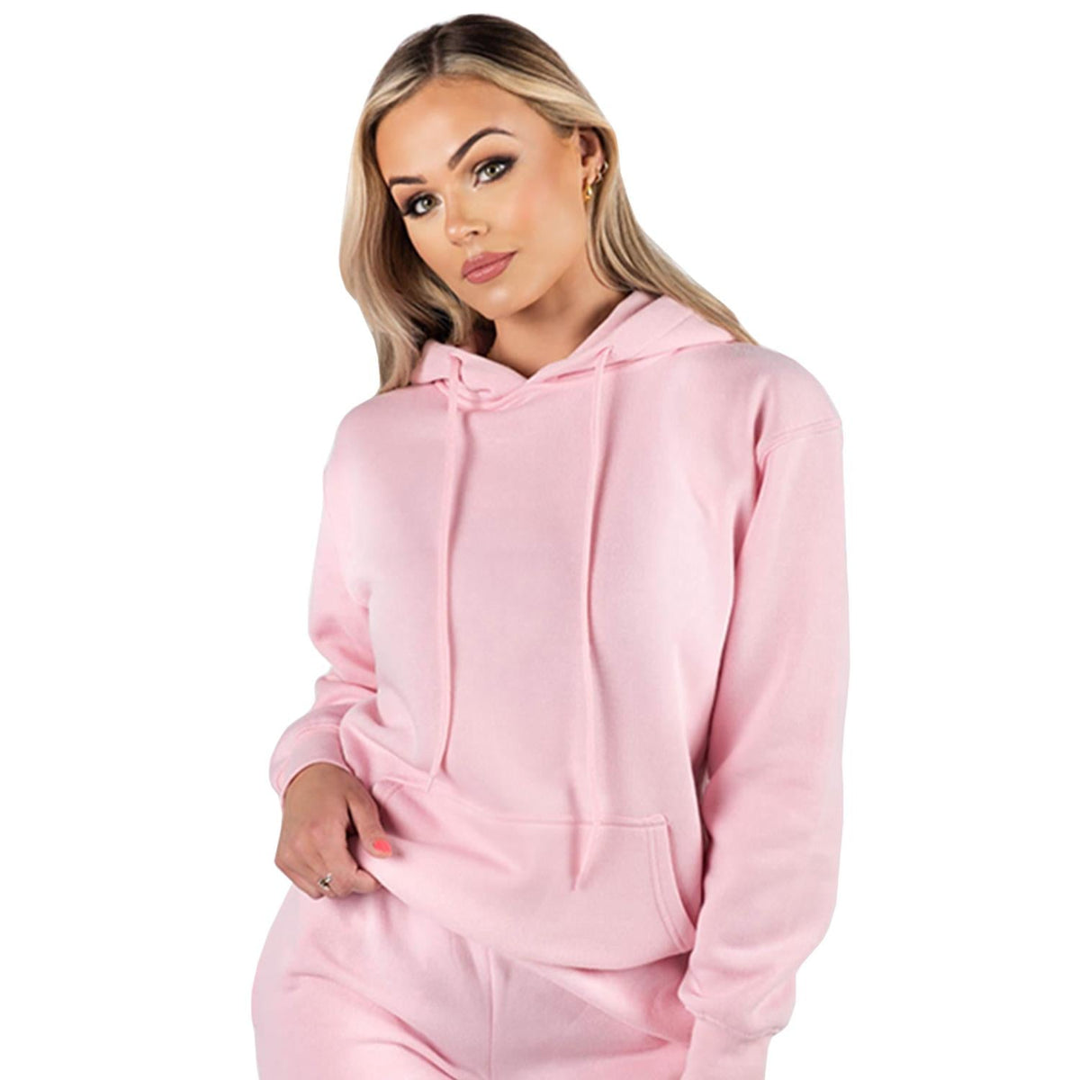 Wellworth Women's Loungewear Hoodie & Jogger 2pcs Set, Baby Blue or Baby Pink
