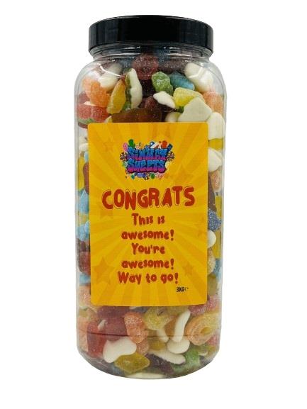 Simway Sweets Congrats 3kg Jar - Fizzy & Jelly Mix