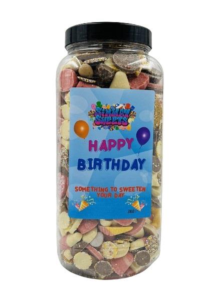 Simway Sweets Happy Birthday 3kg Jar - Chocolate Mix