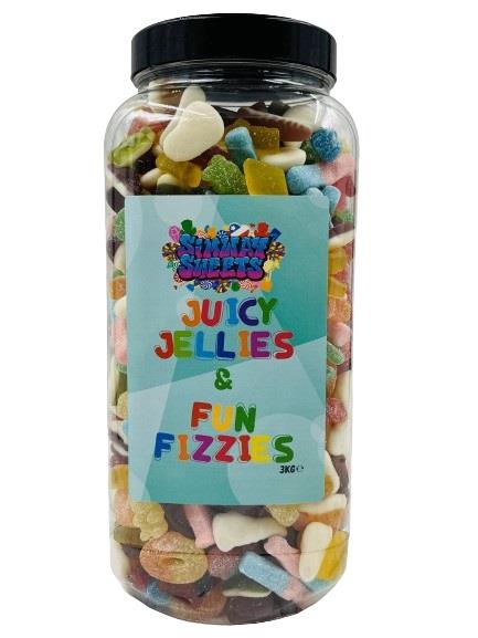Simway Sweets Simway Sweets Juicy Jellies & Fun Fizzies Gift Huge Mega 3KG Sweet Jar