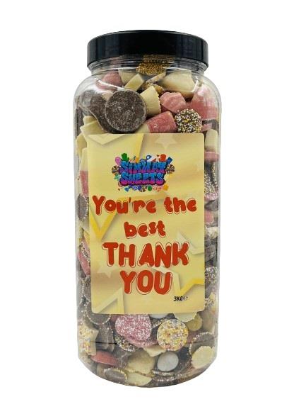 Simway Sweets Thank You 3kg Jar - Chocolate Mix