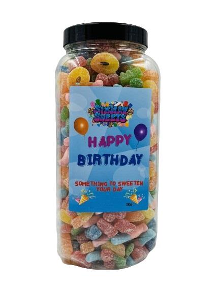 Simway Sweets Happy Birthday 3kg Jar - Fizzy Mix