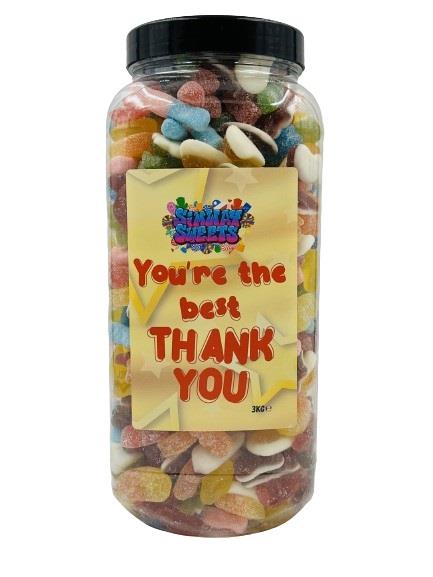 Simway Sweets Thank You 3kg Jar - Fizzy & Jelly Mix