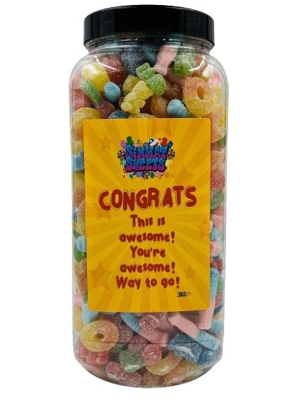 Simway Sweets Congrats 3kg Jar - Fizzy Mix