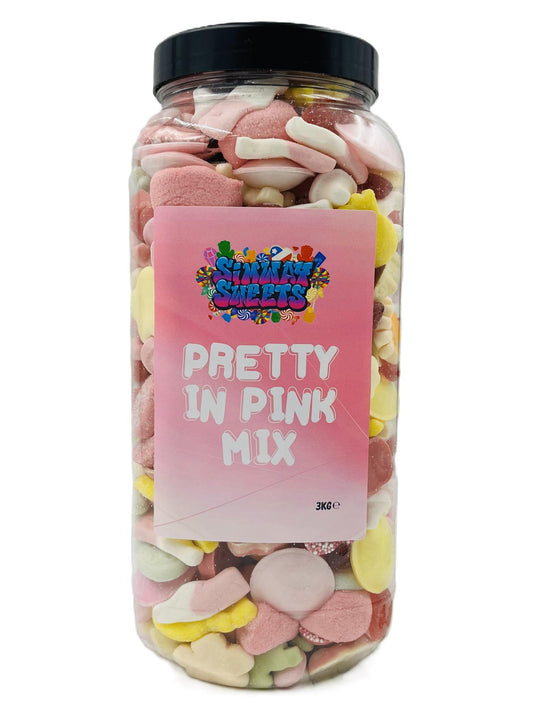 Simway Sweets Simway Sweets Pretty In Pink Mix Sweet Gift Huge Mega 3KG Candy Jar