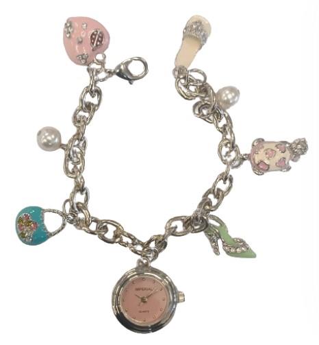 Imperial Imperial Ladies Girls Mini Dial with Hanging Charms on Bracelet Strap Watch IMP755 CLEARANCE NEEDS RE-BATTERY