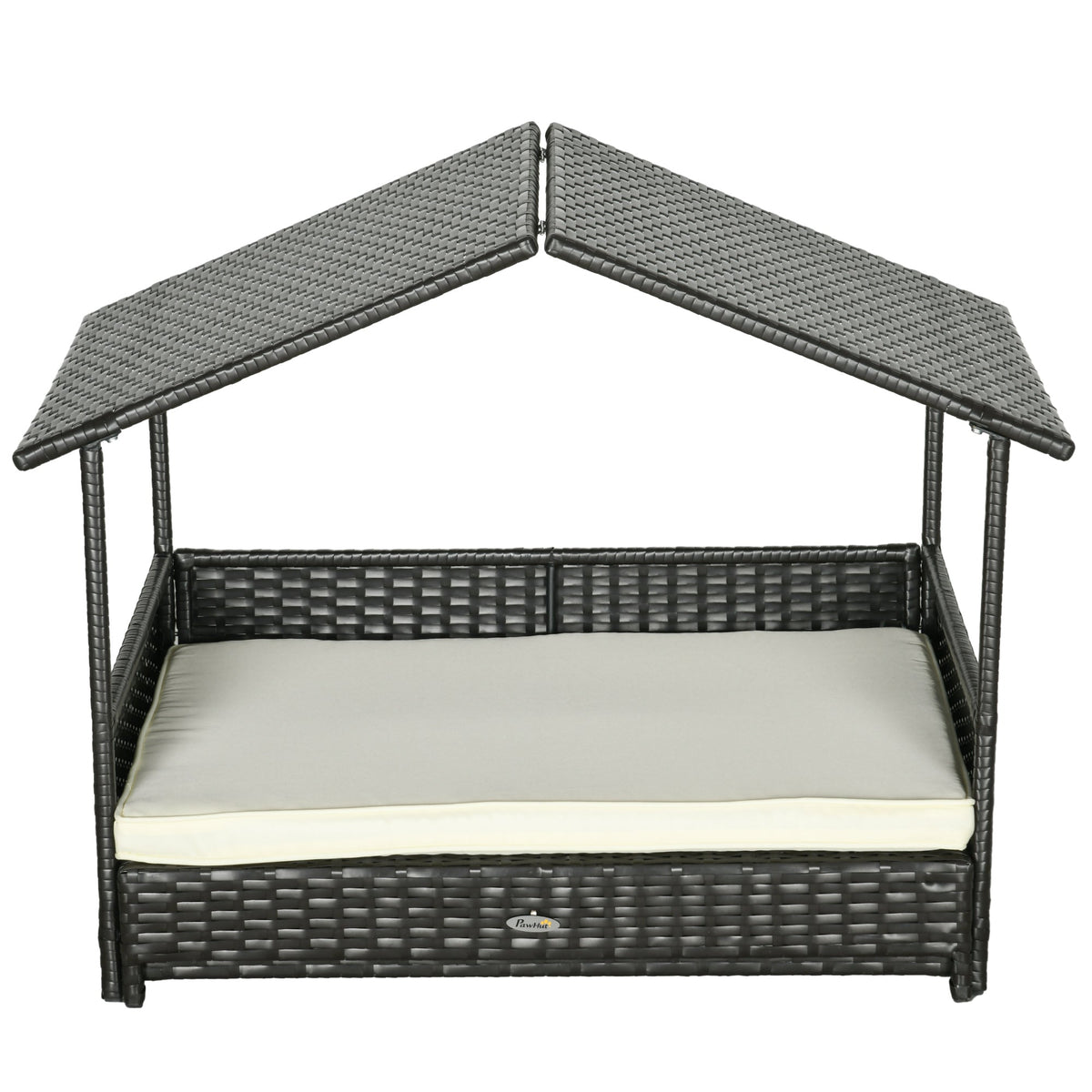 PawHut Extendable Rattan Dog House with Water-Resistant Roof, Cushion