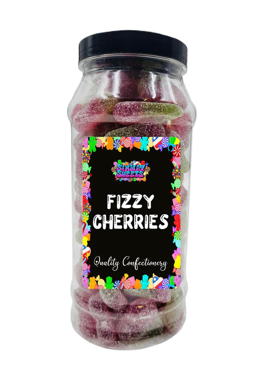 Simway Sweets Fizzy Twin Cherries Fizzies Retro Sweets Gift Jar