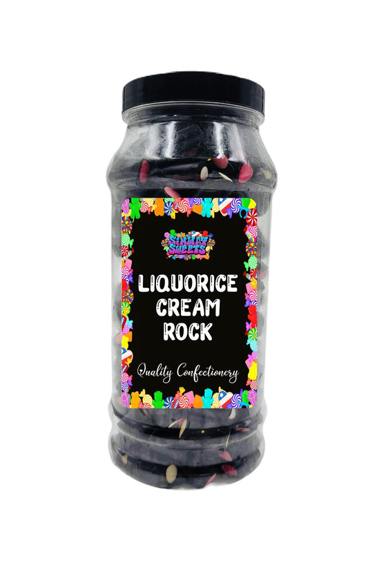 Simway Sweets Liquorice Cream Rock Retro Sweets Gift Jar