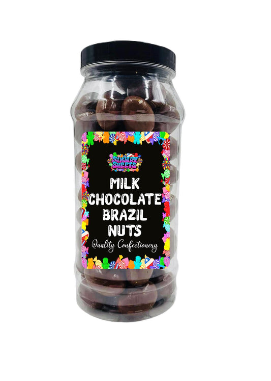 Simway Sweets Milk Chocolate Brazil Nuts Choc Brazils Retro Sweets Gift Jar