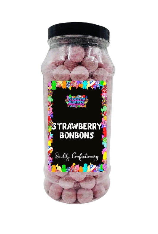 Simway Sweets Strawberry Flavour BonBons Retro Sweets Bon Bons Gift Jar