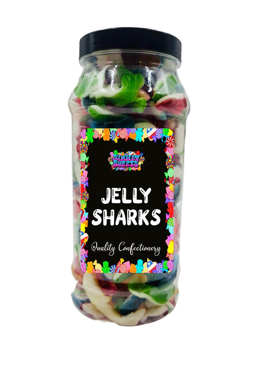 Simway Sweets Jelly Sharks Foam Jellies Gummy Retro Sweets Gift Jar