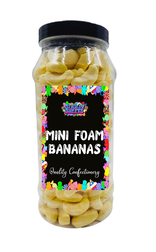 Simway Sweets Mini Foam Banana Shaped Sweets Gummy Retro Sweets Gift Jar