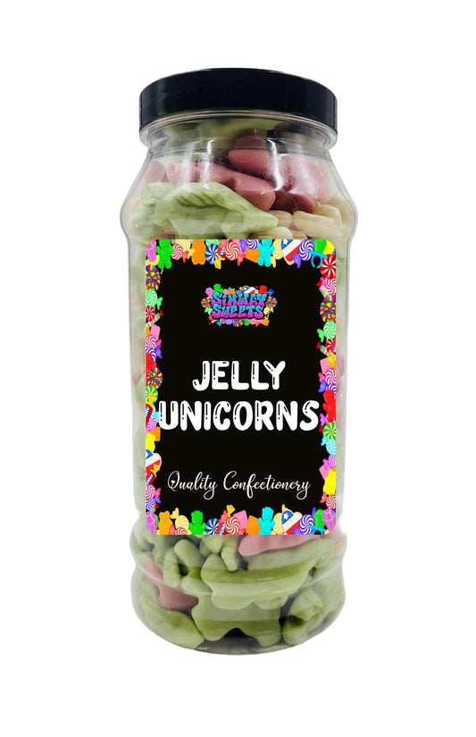 Simway Sweets Unicorn Multicoloured Gummy Jelly Sweets Retro Sweets Gift Jar